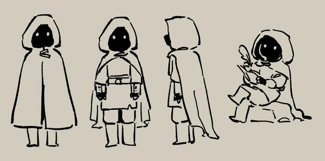concept turnaround of Pockets, the protagonist character by cy